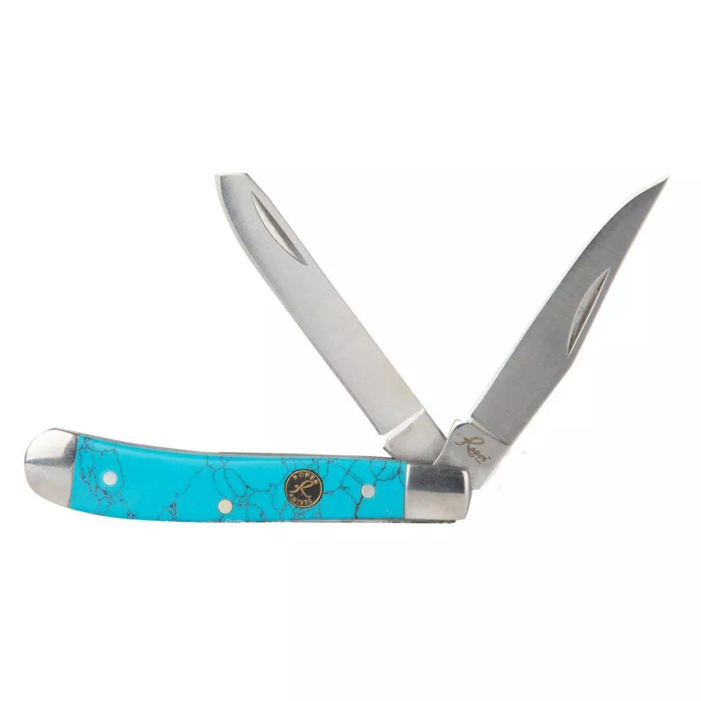 ABKT Roper Peanut Knife 2 Blades Turquoise