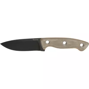 Browning Desolation Small Fixed Blade Knife 3.75" Drop Point 440C Stainless Black Blade Micarta Handle Tan
