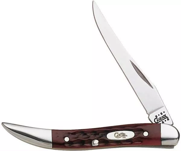 Case Small Texas Toothpick Old Red Clip Folding Knife w/Plain Edge (00792)