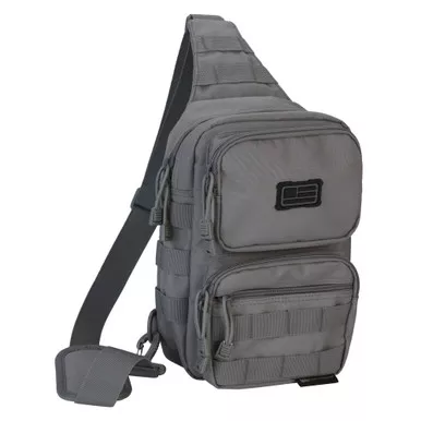 Evolution Outdoor Shoulder Sling Pack | Tactical Bag | Polyester | Padded Shoulder Strap | Adjustable | MOLLE Webbing | Gray | 51317-EV