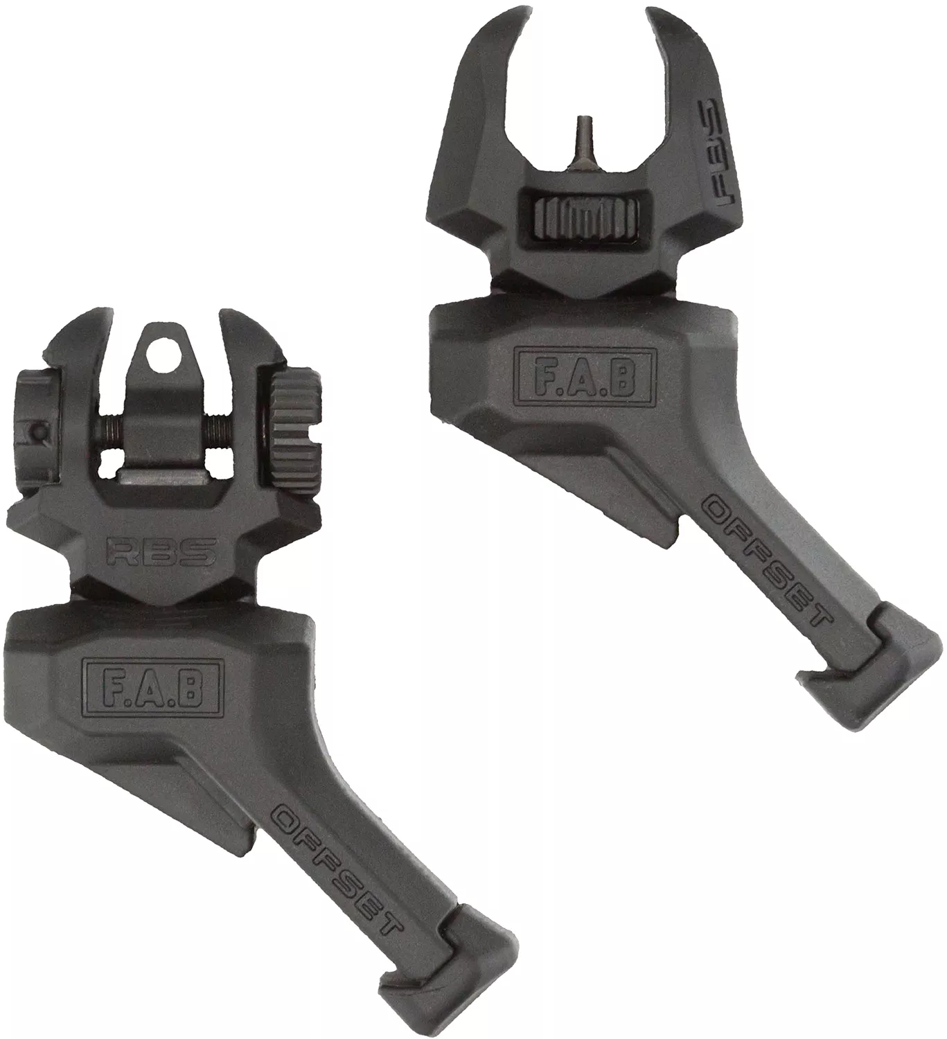 FAB Defense FXFRBSOSB Front and rear Set of Offset Flip-Up SightsBlack