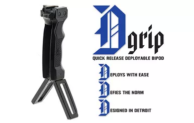 Leapers UTG Pro D-Grip with Quick Release Deployable Bipod - MNT-DG02Q