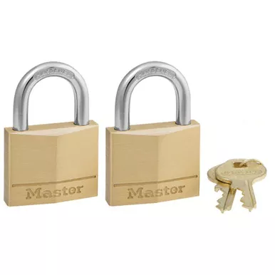 MasterLock 140 Lock | Brass | 2 Pack | Keyed Alike | 140T