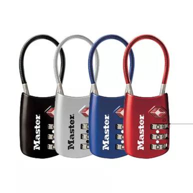 MasterLock One Flexible Combination Shackle Lock | Assorted Blue | Red | Silver or Black. | 4688D