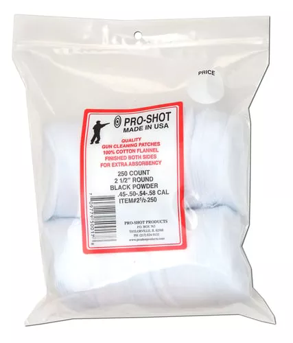 PRO-SHOT PATCH .45-.58CAL 2 1/2" 250