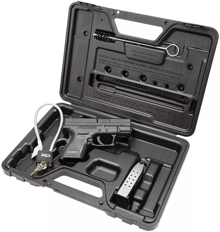 Springfield XD Sub-Compact Essential Package (CA Approved) XD9802, 40 S&W, 3 in, Polymer Grip, Matte Black Finish, 9 Rd