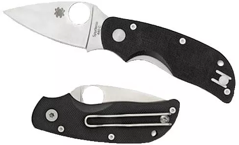 Spyderco Black Plain Blade Folder (C129GP)
