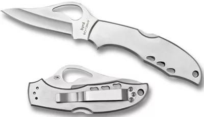 Spyderco Byrd Knife Drop Point Folding Knife w/Plain Edge (BYO4PS2)