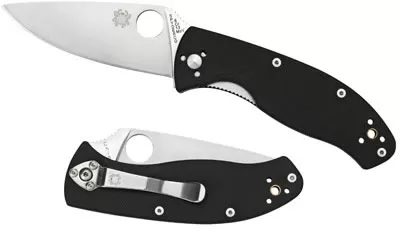 Spyderco Tenacious Drop Point Folding Knife w/Plain Edge (C122GP)