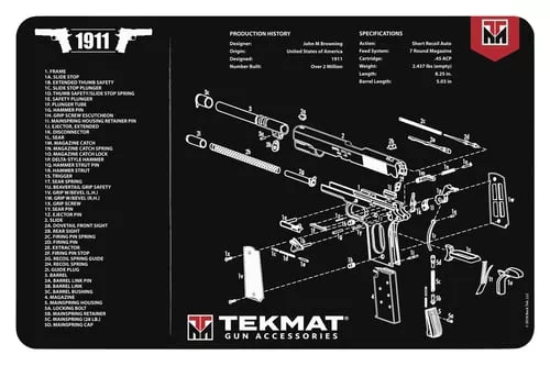 TEKMAT PISTOL MAT 1911 BLK