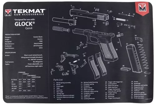 TEKMAT PISTOL MAT FOR GLK GEN 4 BLK