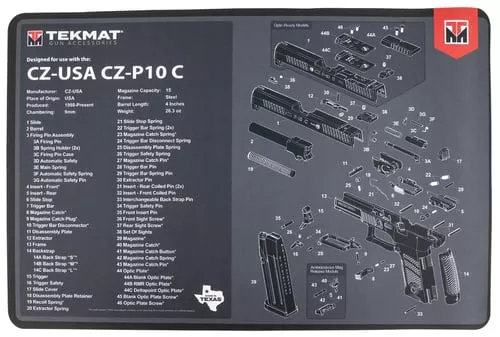 TEKMAT PSTL MAT FOR CZ P10C BLK