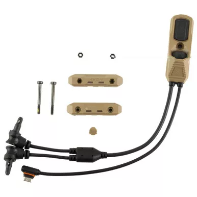Unity Tactical AXON SYNC | Link | 7" | Dual Lead Remote Switch For DBAL Laser and USB-C | Fits Picatinny | Flat Dark Earth | AXNS-UCD7F