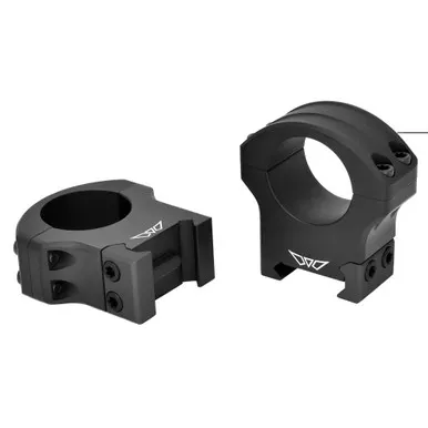 Warne HyperLite Rings | 1" High | Matte Finish | Black | 8502M