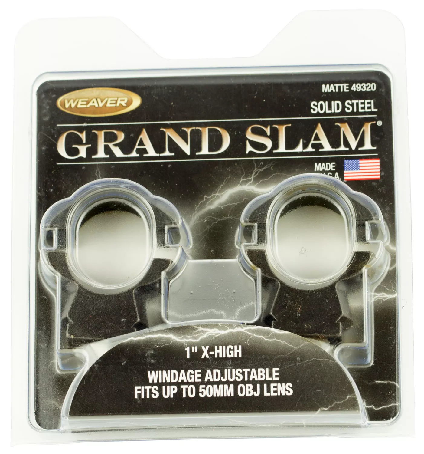 Weaver Mounts 49320 Grand Slam Windage AdjustableMatte Black 1" Extra High