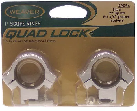 Weaver Quad-Lock Rings 49054, Quad Lock, Tipoff, 1", Silver